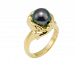 Wyland 3 Dolphins Wrapped Around Black Pearl Ring