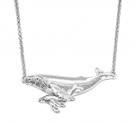 Wyland Mom and Baby Humpback Whale Necklace with Chain