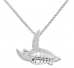 Wyland Flying Turtle Pendant with Chain