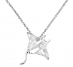 Wyland Manta Ray Pendant with Chain - Med