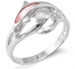 Wyland Dolphin Ring with Mother of Pearl - Size 7