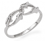 Wyland 4 Dolphins Interlocked Ring - Size 8